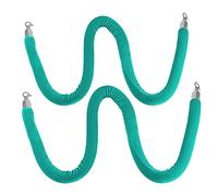 NIUSABOU Barriera per folla Corda di velluto, Velvet Queue Line Pillar Rope Barriera Confezione da 2 Multicolor 1m-3m 3,8 cm(Green,1.5m (5 feet))