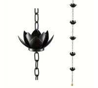 NIUSABOU Catene da Pioggia a Forma di Cono in Metallo, Catena Decorativa for la Raccolta dell'Acqua piovana a Forma di Loto, efficiente deviazione dell'Acqua for grondaie, Alternativa alla grondaia