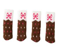 NIUSABOU Copri-gambe silenziosi per tavoli, Calzini for gambe di sedia 24 pezzi Coprigambe for sgabello da tavolo in lana lavorata a fiocco o multicolore(Brown)