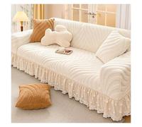 NIUSABOU Copridivano con gonna, Copridivano in velluto elasticizzato con gonna for divani componibili a forma di L varie dimensioni(Style 3,1-seater (90-140cm))