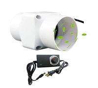 NIUSABOU cucina del fumo, Ventilatore da condotto in linea da 2 pollici 50 mm Mini ventilatore di scarico for ventilazione 12 V 6 W 22 CFM Bianco(Adjustable Speed)