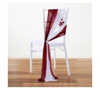 NIUSABOU Decorazioni per Matrimoni Fiocchi per sedie, Telai for Sedia in Chiffon Multicolore, 20 Pezzi, Decorazione di Nozze, Festa, Banchetto, Evento(Burgundy And White)