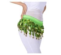 NIUSABOU Gonna da danza del ventre con foulard da fianchi, Sciarpa for la danza del ventre in vita con moneta in rame paillettes Multicolor(Color-g)