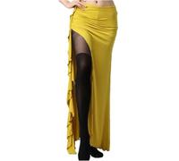 NIUSABOU Gonna Lunga Maxi per Danza del Ventre, Gonna da Pratica di Danza del Ventre in Modale Donna con Spacchi Laterali, Multicolore, Taglie Multiple(Yellow,M)