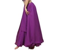 NIUSABOU Gonna Lunga Maxi per Danza del Ventre, Gonna Lunga di Danza del Ventre da Donna con Spacco Laterale in Chiffon Multicolore(Purple)