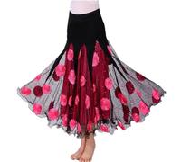 NIUSABOU Gonna Lunga Maxi per Danza del Ventre, Gonna Valzer di Danza del Ventre da Sala Multicolor(Fuchsia)