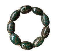 NIUSABOU Il Braccialetto di Dio, Bracciale con Perline Dzi da Uno a Nove Occhi, Agata Naturale, 2,2x1,6 cm, Foro da 0,5 mm, con Certificato
