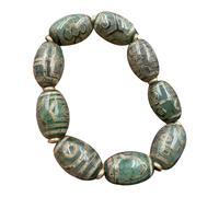 NIUSABOU Il Braccialetto di Dio, Bracciale Tibetano Dzi con Perline da Uno a Nove Occhi, onice Verde e Agata, Certificato Unisex, 2,2x1,6 cm
