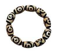 NIUSABOU Il Braccialetto di Dio, Braccialetto con Perline Dzi a Tre Occhi in Agata Naturale, Perline Dzi tibetane, 1,7x1,2 cm, for Uomo e Donna