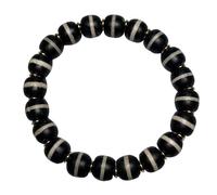 NIUSABOU Il Braccialetto di Dio, Braccialetto con Perline Dzi celesti in Agata Naturale, Diametro delle Perline 0,9 cm, for Uomo e Donna