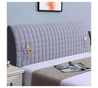 NIUSABOU il coperchio del letto, Copri testiera con tasche portaoggetti, adatto for spessori da 5 a 35 cm, multicolore, diverse misure(Grey,150CM)
