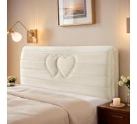 NIUSABOU il coperchio del letto, Copri testiera in velluto lavabile, antipolvere, multicolore, diverse misure(Cream,220cm)