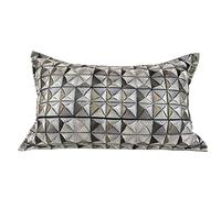 NIUSABOU Il divano, Federa for cuscino imbottita in stile aristocratico grigio nero arte astratta cotone lino 30x50 cm 503(Cushion Cover)