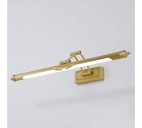 NIUSABOU lampada a parete, Specchio da toeletta a LED regolabile con testa girevole in ottone nero 51-83 cm(Gold,83cm)
