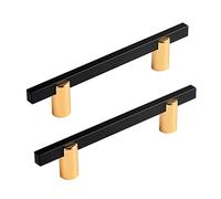 NIUSABOU Maniglie a arco per porte, Maniglie for armadietti in alluminio nero, dimensioni multiple, for cucina e bagno2 pezzi(Hole Distance 160Mm)