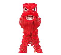 NIUSABOU Mascotte della danza del leone cinese, Capelli artificiali Testa di danza del leone Mascotte cinese adulta multicolore(Rosso)