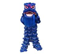 NIUSABOU Mascotte della danza del leone cinese, Capelli artificiali Testa di danza del leone Mascotte cinese adulta multicolore(Blue)