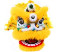 NIUSABOU Mascotte della danza del leone cinese, Costume da ballo cinese del leone e drago 6 pollici multicolore for gli sport all'aria aperta(Yellow)