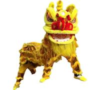 NIUSABOU Mascotte della danza del leone cinese, Costume di danza del leone drago cinese Puntelli Decorazione Capodanno rosso giallo(Yellow)