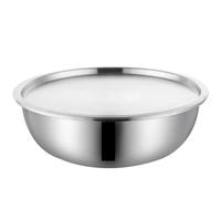 NIUSABOU Mescolare la ciotola, Set di ciotole for mescolare in acciaio inossidabile argento 18-32 cm confezione da 8(Bowl With Lid,20cm)