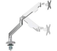 NIUSABOU parete televisiva, Supporto TV con braccio singolo regolabile con molla a farfalla for schermi da 17-49 pollici, nero e bianco(B)