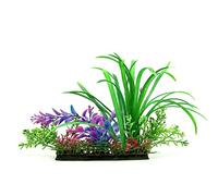 NIUSABOU Pianta Artificiale per Acquario, Piante Artificiali for Acquario, Confezione da 2, 16x6x20 cm, Decorazione for Acquario, Paesaggio, Vasca for Animali Domestici, Giardino roccioso(Style D)