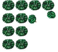 NIUSABOU Pompon da Cheerleading, Pompon da Cheerleader Multicolore 6 o 12 Pezzi con Manico Puntelli Danza Sportiva(Green,6PCS)