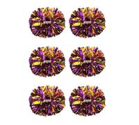 NIUSABOU Pompon da Cheerleading, Pompon da Cheerleader Multicolore 6 o 12 Pezzi con Manico Puntelli Danza Sportiva(Gold And Puple,12PCS)
