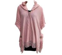 NIUSABOU Scialle-coperta, poncho e mantella, Mantello avvolgente con mantello scialle e poncho cappuccio lavorato a maglia da donna nappe asimmetriche in multicolore(Pnnrk)