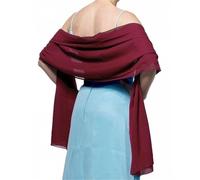 NIUSABOU Scialli con nappe da matrimonio, Scialli e stole da sposa Sciarpa a mantella in chiffon multicolore(Red)