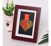 NIUSABOU Teca per medaglie e foto, Cornice for medaglie e foto in legno massello, cornice multicolore, dimensioni multiple(E,A4 (1+7 inch vertical photo))