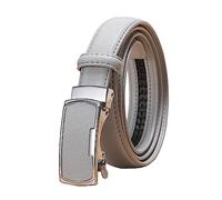 NIUXICH Cintura da donna in pelle da 2,3cm di larghezza Cinture regolabili da donna casual Cintura con fibbia automatica, Grigio, 110cm