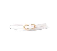 NIUXICH Cintura in pelle per donna Camicia elegante Cintura decorativa Accessori per abbigliamento Cintura sottile, Bianco
