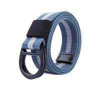 NIUXICH Cintura tattica con fibbia a doppio anello in tela a righe Jeans casual Cintura intrecciata in nylon Cintura decorativa per abbigliamento, 115cm