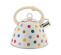 NIUXICH Teiera a fischietto, resistente con manico, acqua calda senza BPA, veloce da bollire, adatta per 1-6 persone (3L, stile a pois)