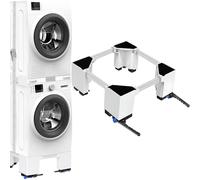 NIUXX Base per Lavatrice con Rotelle, Base per Lavatrice con Larghezza Regolabile (42-70cm), Altezza 20cm per Lavatrici a Zoccolo e Asciugatrici con Freno, Capacità di Carico 400KG