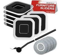 NIUXX Guide per Mobili per il Trasporto di Mobili pesanti, 8 cusCinetti di Scorrimento per Sedie, 4 Coperture in Cotone e 1 piede di Porco per Pavimenti in Legno duro e Moquette con Scanalature