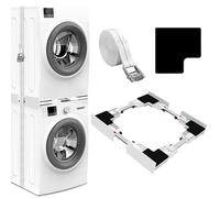NIUXX Kit di Accatastamento per Lavatrici,Kit di Sovrapposizione Universale | con Cinghie Cricchetto, Kit di Impilamento Slim, Telaio Intermedio Universale per 46-66 cm Lavatrice e Asciugatrice