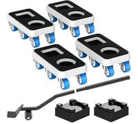 NIUXX Sollevatore Mobili, Set per Spostare Mobili Pesanti con Ruote Girevoli a 360°, Sposta con Facilità, Adatto per Vari Tipi di Mobili (1,5 rettangolare pollici + piede di porco)