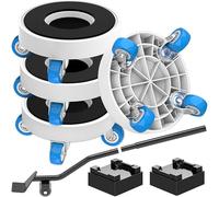 NIUXX Sollevatore Mobili, Set per Spostare Mobili Pesanti con Ruote Girevoli a 360°, Sposta con Facilità, Adatto per Vari Tipi di Mobili (1,2 Rotondo pollici + piede di porco)