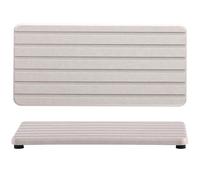 NiuYichee 2 sottobicchieri rettangolari in diatomite assorbenti d'acqua (21 x 10 cm), design scanalato, pietra assorbente utilizzata per saponi e piante e articoli da toeletta in casa moderna