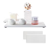 NiuYichee 2 sottobicchieri rettangolari in diatomite assorbenti d'acqua (31 x 14 cm), design scanalato, pietra assorbente utilizzata per saponi e piante e articoli da toeletta in casa moderna