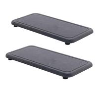 NiuYichee 2 vassoi in pietra assorbenti, per cucina/bagno, portasapone, vassoio in diatomite per sapone per le mani e bottiglie di cosmetici nella casa moderna, 10,2 x 21 cm (l x L), grigio scuro