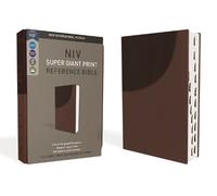 Niv, Super Giant Print Reference Bible, Leathersoft, Brown, Red Letter, Thumb