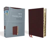 NIV, Thinline Bible, Bonded Leather, Burgundy, Red Letter (Rilegato in ecopelle)