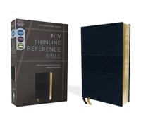 NIV, Thinline Reference Bible, Leathersoft, Navy, Red Let (Rilegato in ecopelle)