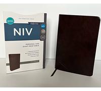 NIV Zondervan Personal Size Giant Print Bible Red Letter Edition Brown Leathersoft Lay Flat