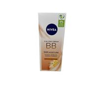 NIVEA BB - Crema giorno 5 in 1, 24 ore di idratazione (50 ml), BB Cream per pelli medio-scure con fattore di protezione solare (SPF) 15, crema da giorno con olio di jojoba biologico e pigmenti cosmetici