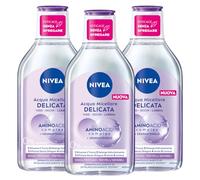 Nivea Acqua Micellare Delicata per Pelli Sensibili Struccante Viso e Occhi ad Azione Lenitiva Detergente per Detersione Profonda e Delicata - 3 Flaconi da 400ml