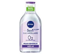 NIVEA Acqua micellare lenitiva pelli sensibili (1 x 400 ml), struccante arricchito con micelle e acidi animati senza profumo, detergente viso per occhi e labbra
